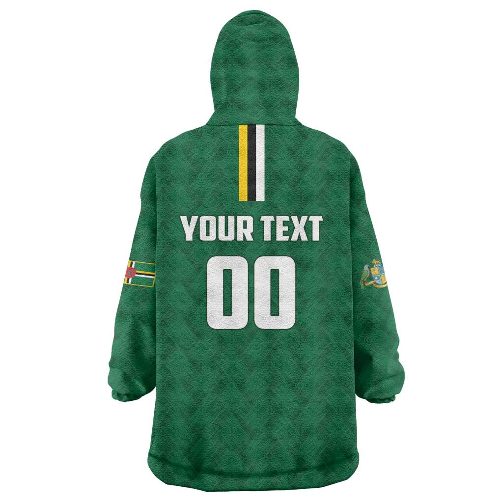 Custom Football Dominica Wearable Blanket Hoodie Los Pericos Go Champions - Wonder Print Shop