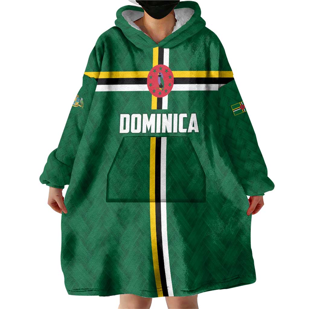 Custom Football Dominica Wearable Blanket Hoodie Los Pericos Go Champions - Wonder Print Shop