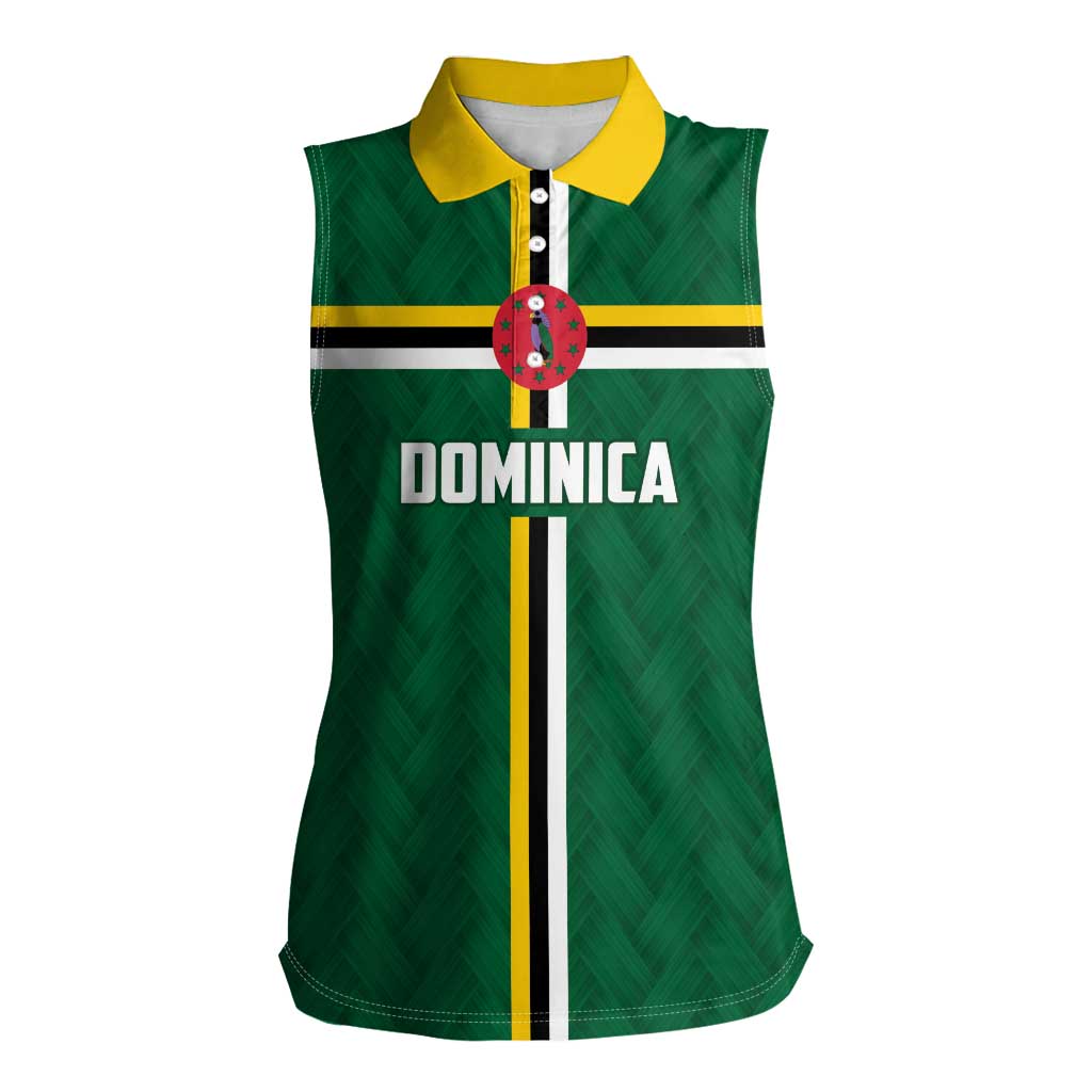 Custom Football Dominica Women Sleeveless Polo Shirt Los Pericos Go Champions - Wonder Print Shop