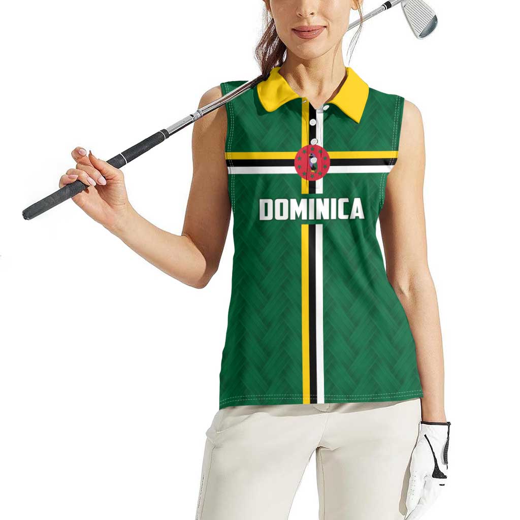 Custom Football Dominica Women Sleeveless Polo Shirt Los Pericos Go Champions - Wonder Print Shop