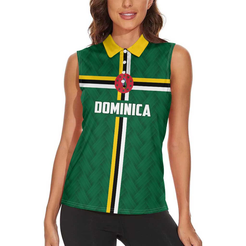 Custom Football Dominica Women Sleeveless Polo Shirt Los Pericos Go Champions - Wonder Print Shop