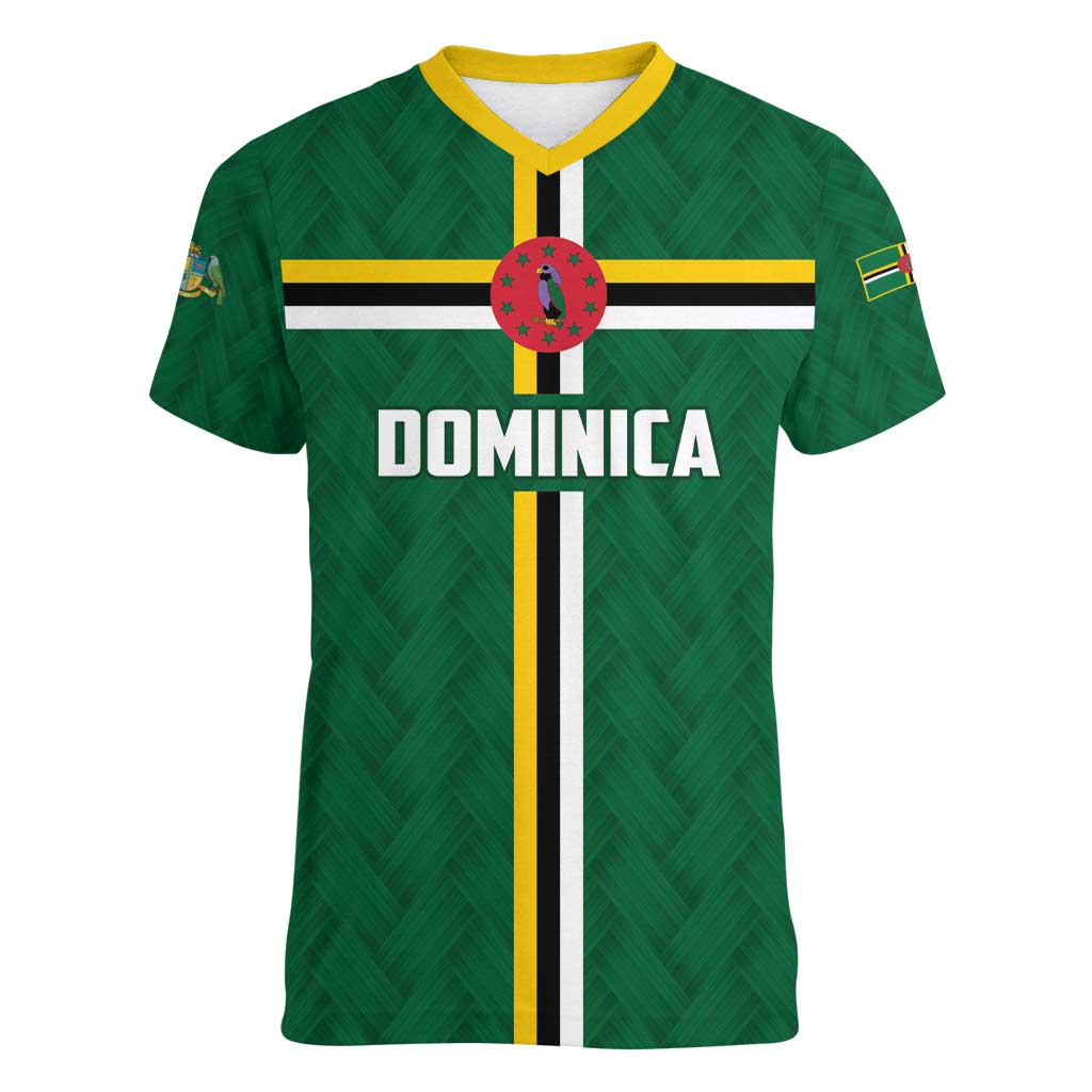 Custom Football Dominica Women V-Neck T-Shirt Los Pericos Go Champions - Wonder Print Shop