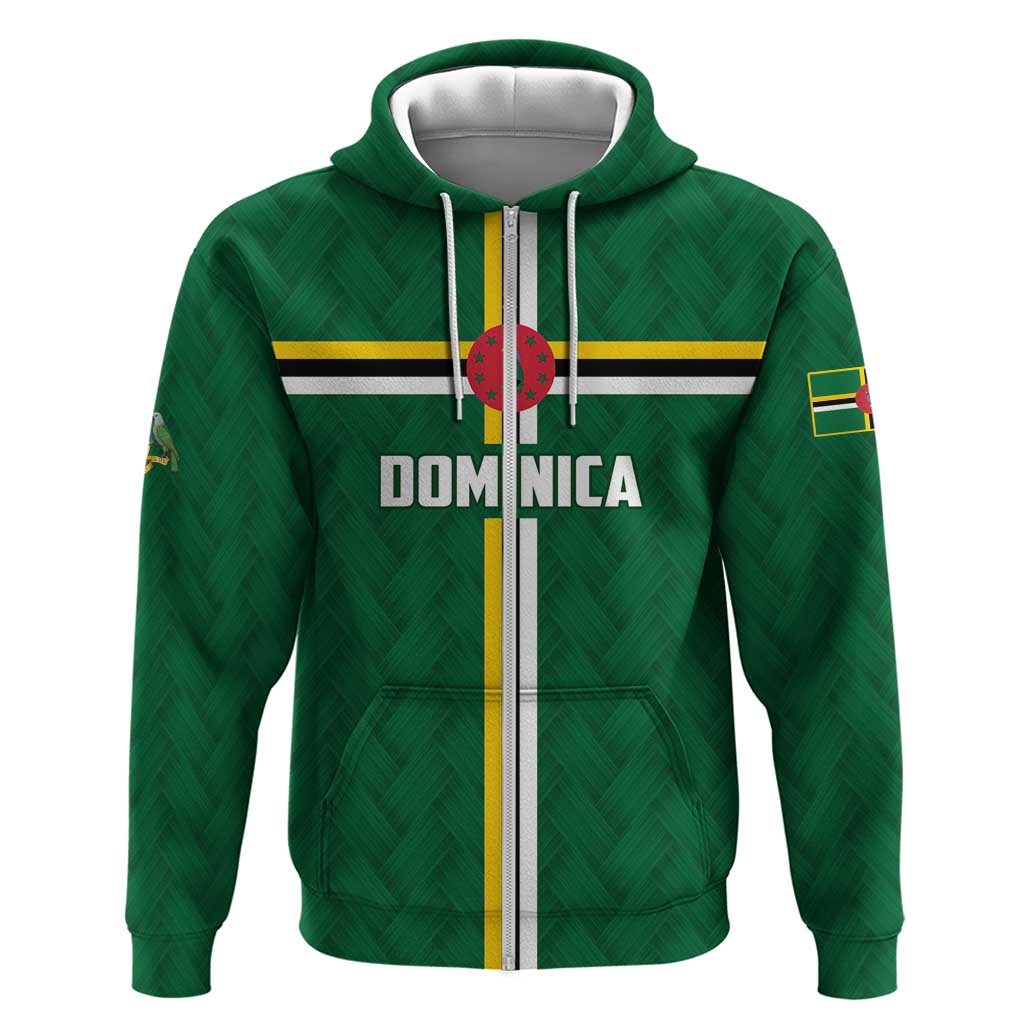 Custom Football Dominica Zip Hoodie Los Pericos Go Champions - Wonder Print Shop