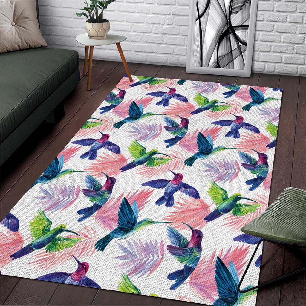 Hummingbirds Colorful Area Rug Unique Stylized - Wonder Print Shop