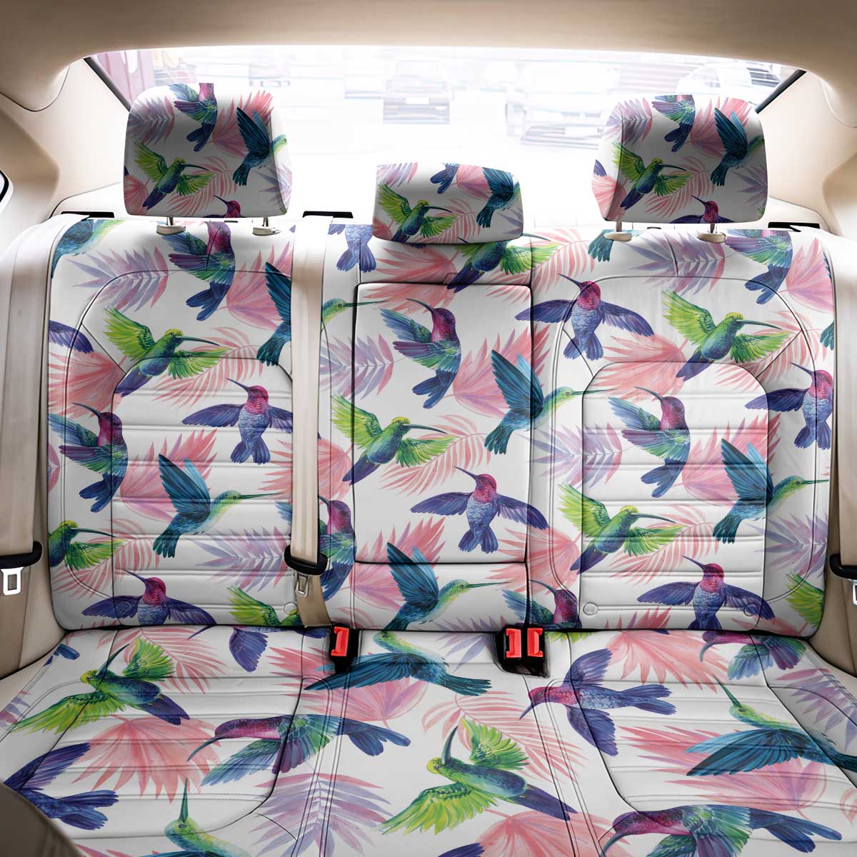 Hummingbirds Colorful Back Car Seat Cover Unique Stylized - Wonder Print Shop