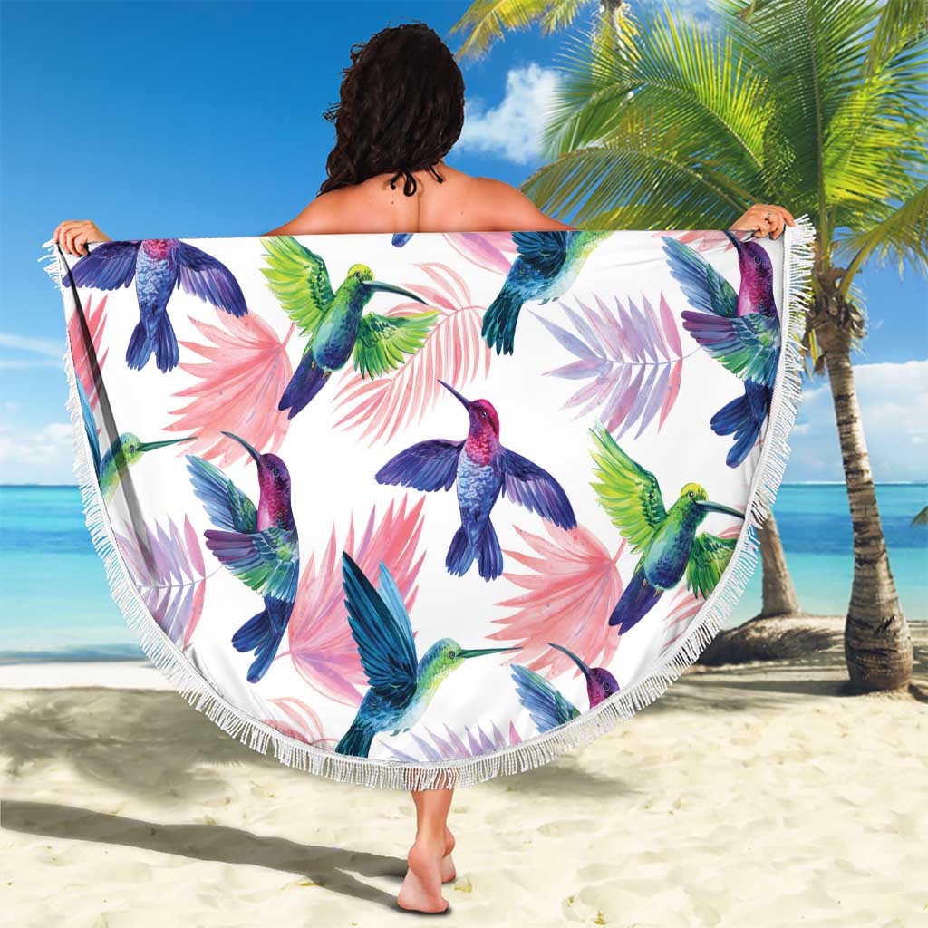 Hummingbirds Colorful Beach Blanket Unique Stylized - Wonder Print Shop