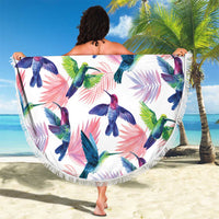 Hummingbirds Colorful Beach Blanket Unique Stylized - Wonder Print Shop