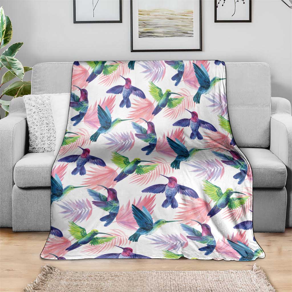 Hummingbirds Colorful Blanket Unique Stylized - Wonder Print Shop