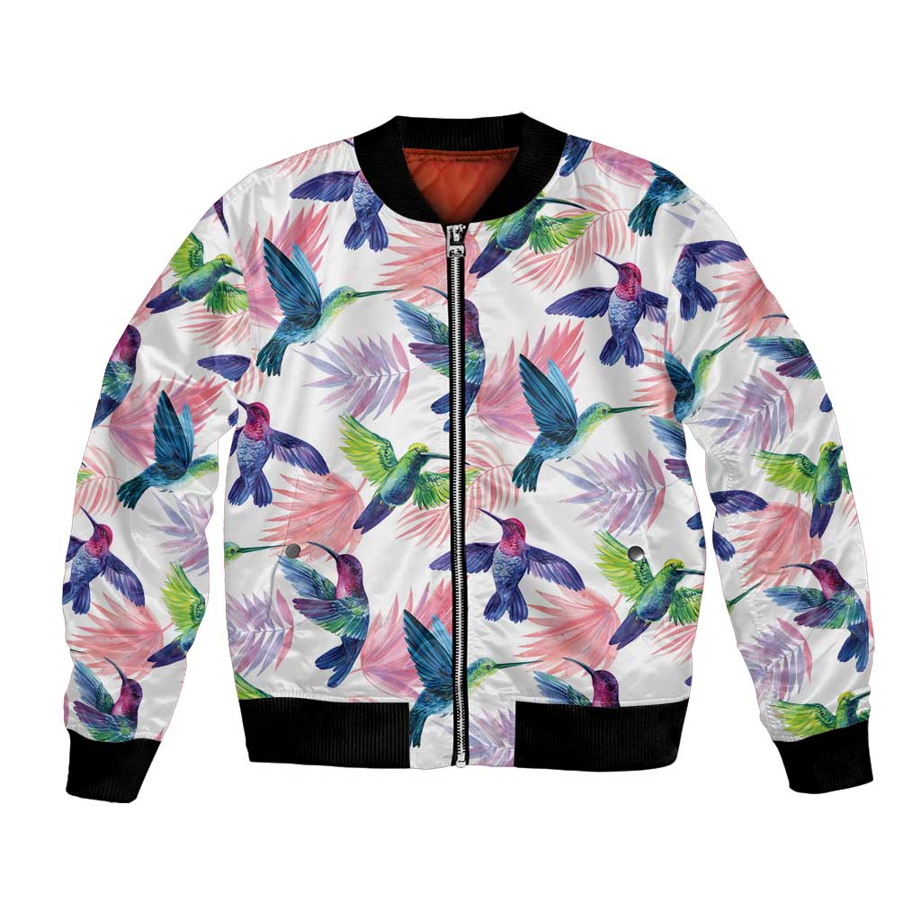 Hummingbirds Colorful Bomber Jacket Unique Stylized - Wonder Print Shop