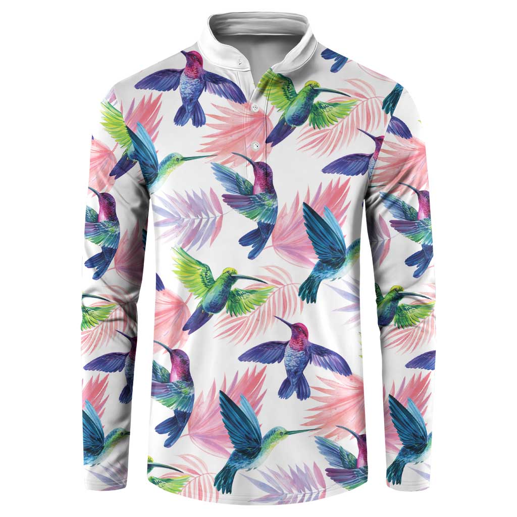 Hummingbirds Colorful Button Sweatshirt Unique Stylized - Wonder Print Shop