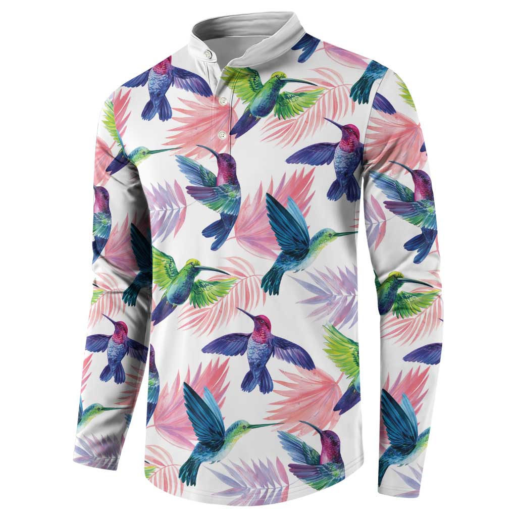 Hummingbirds Colorful Button Sweatshirt Unique Stylized - Wonder Print Shop