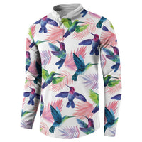 Hummingbirds Colorful Button Sweatshirt Unique Stylized - Wonder Print Shop