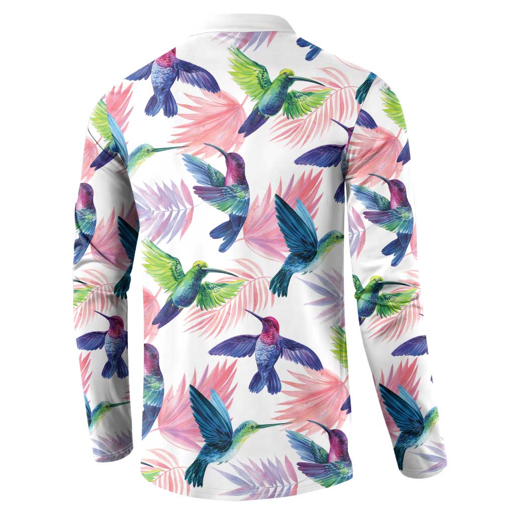 Hummingbirds Colorful Button Sweatshirt Unique Stylized - Wonder Print Shop
