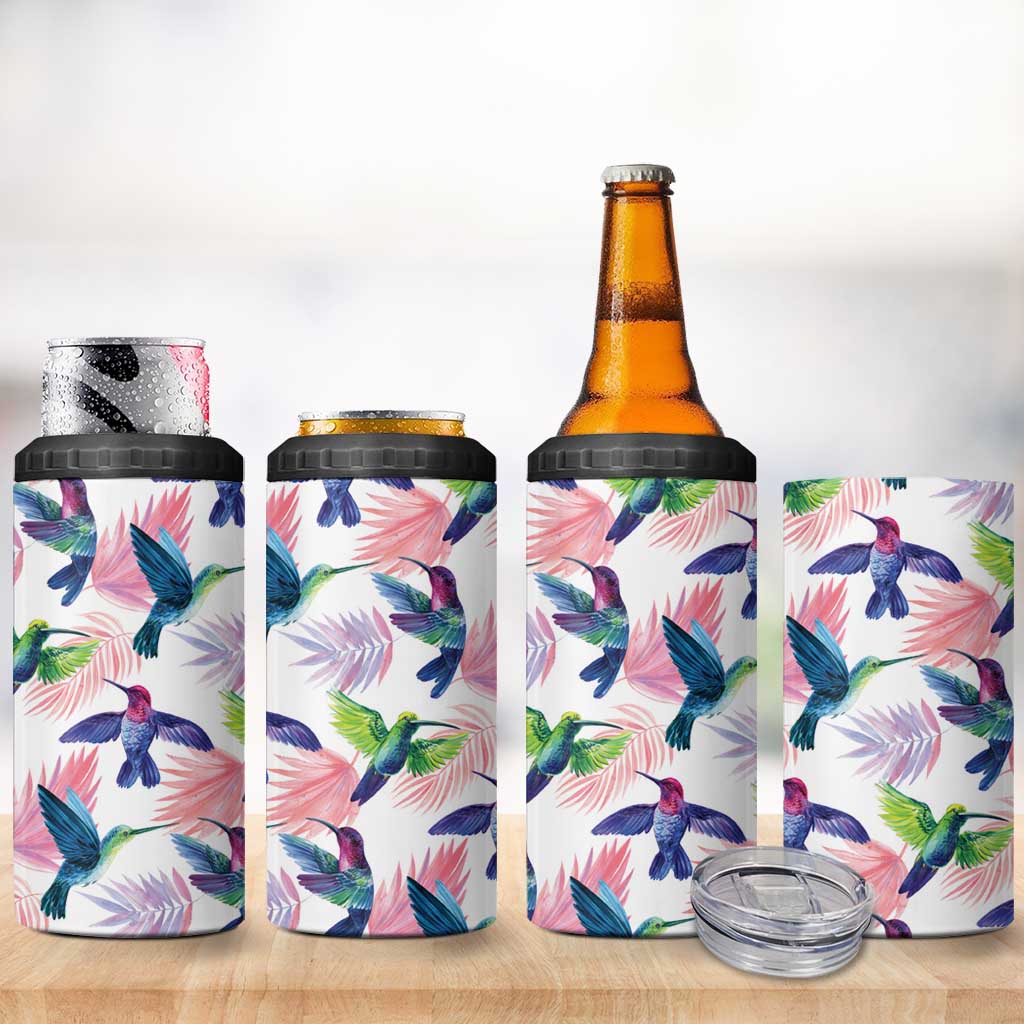Hummingbirds Colorful 4 in 1 Can Cooler Tumbler Unique Stylized - Wonder Print Shop