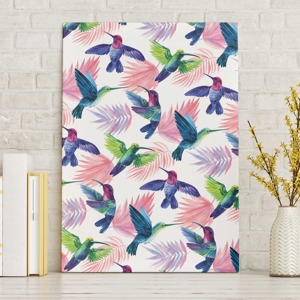 Hummingbirds Colorful Canvas Wall Art Unique Stylized - Wonder Print Shop