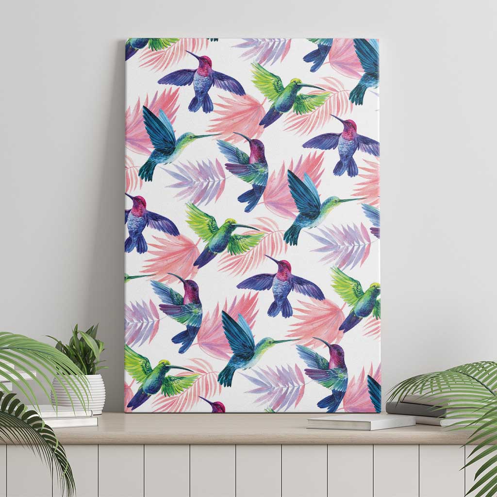 Hummingbirds Colorful Canvas Wall Art Unique Stylized - Wonder Print Shop