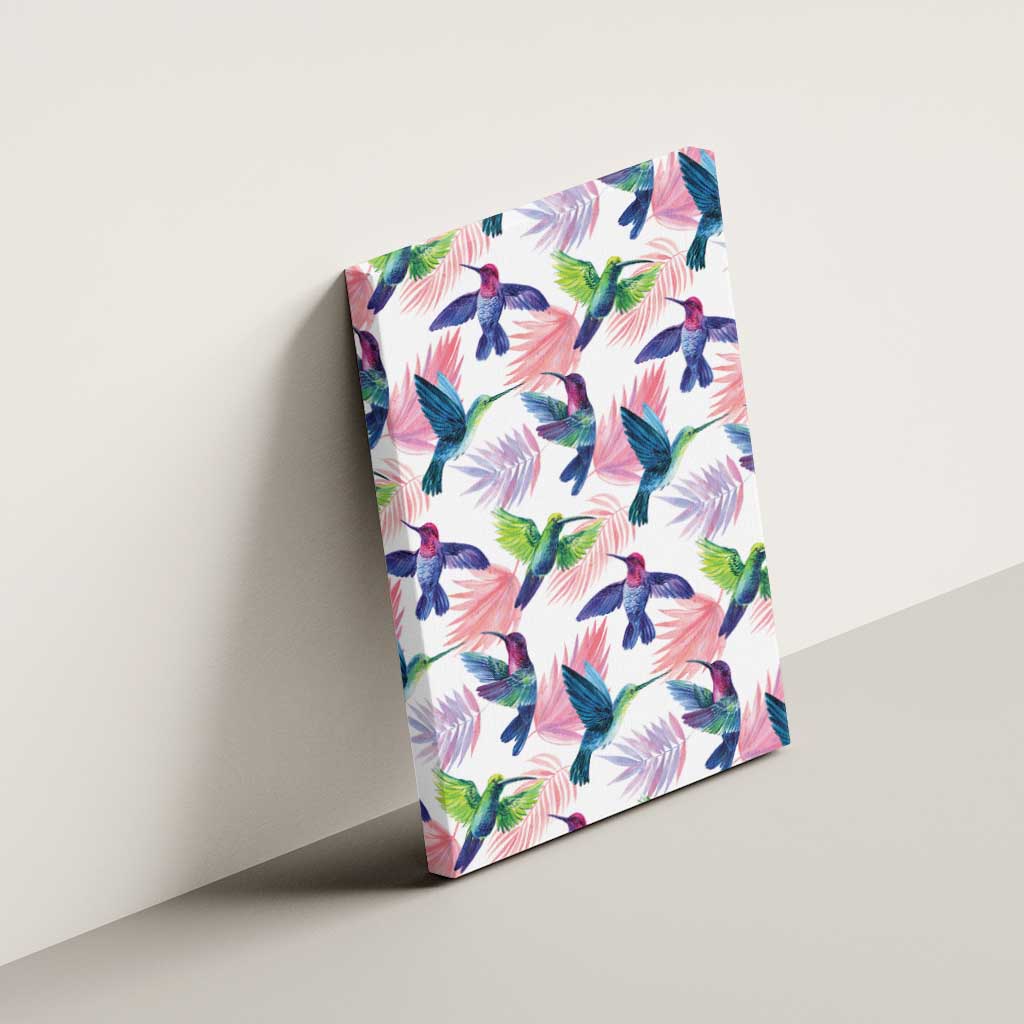 Hummingbirds Colorful Canvas Wall Art Unique Stylized - Wonder Print Shop
