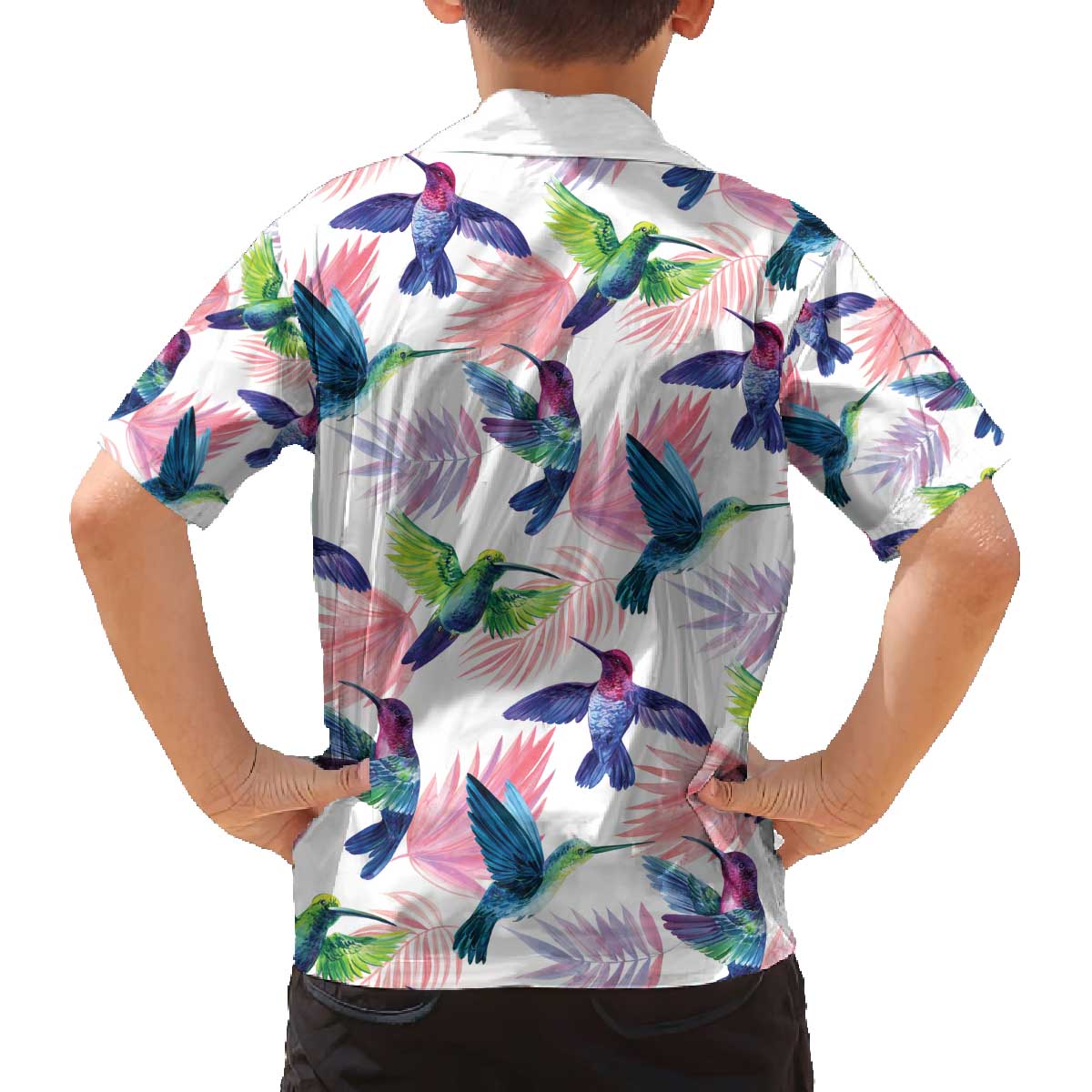 Hummingbirds Colorful Family Matching Off The Shoulder Long Sleeve Dress and Hawaiian Shirt Unique Stylized - Wonder Print Shop