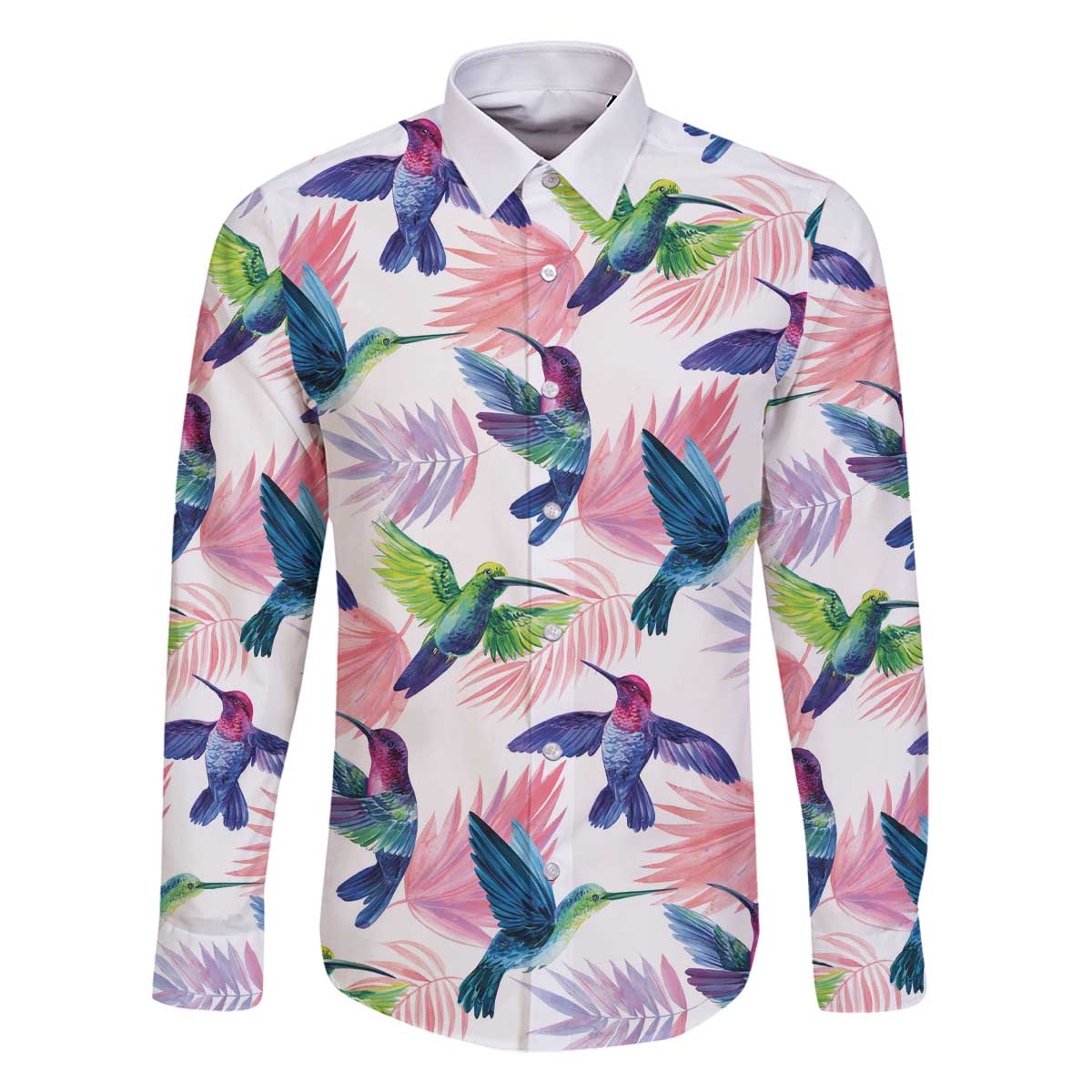 Hummingbirds Colorful Family Matching Off The Shoulder Long Sleeve Dress and Hawaiian Shirt Unique Stylized - Wonder Print Shop