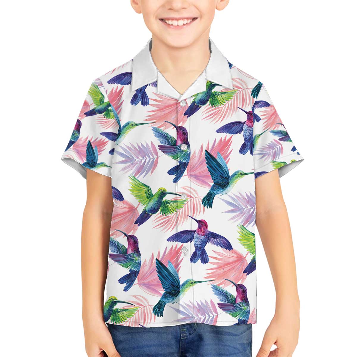 Hummingbirds Colorful Family Matching Off The Shoulder Long Sleeve Dress and Hawaiian Shirt Unique Stylized - Wonder Print Shop