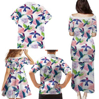 Hummingbirds Colorful Family Matching Puletasi and Hawaiian Shirt Unique Stylized - Wonder Print Shop