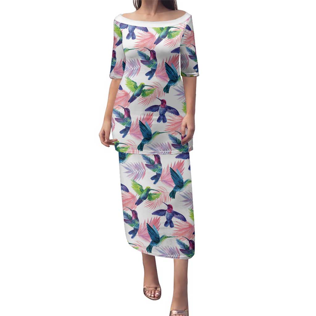 Hummingbirds Colorful Family Matching Puletasi and Hawaiian Shirt Unique Stylized - Wonder Print Shop