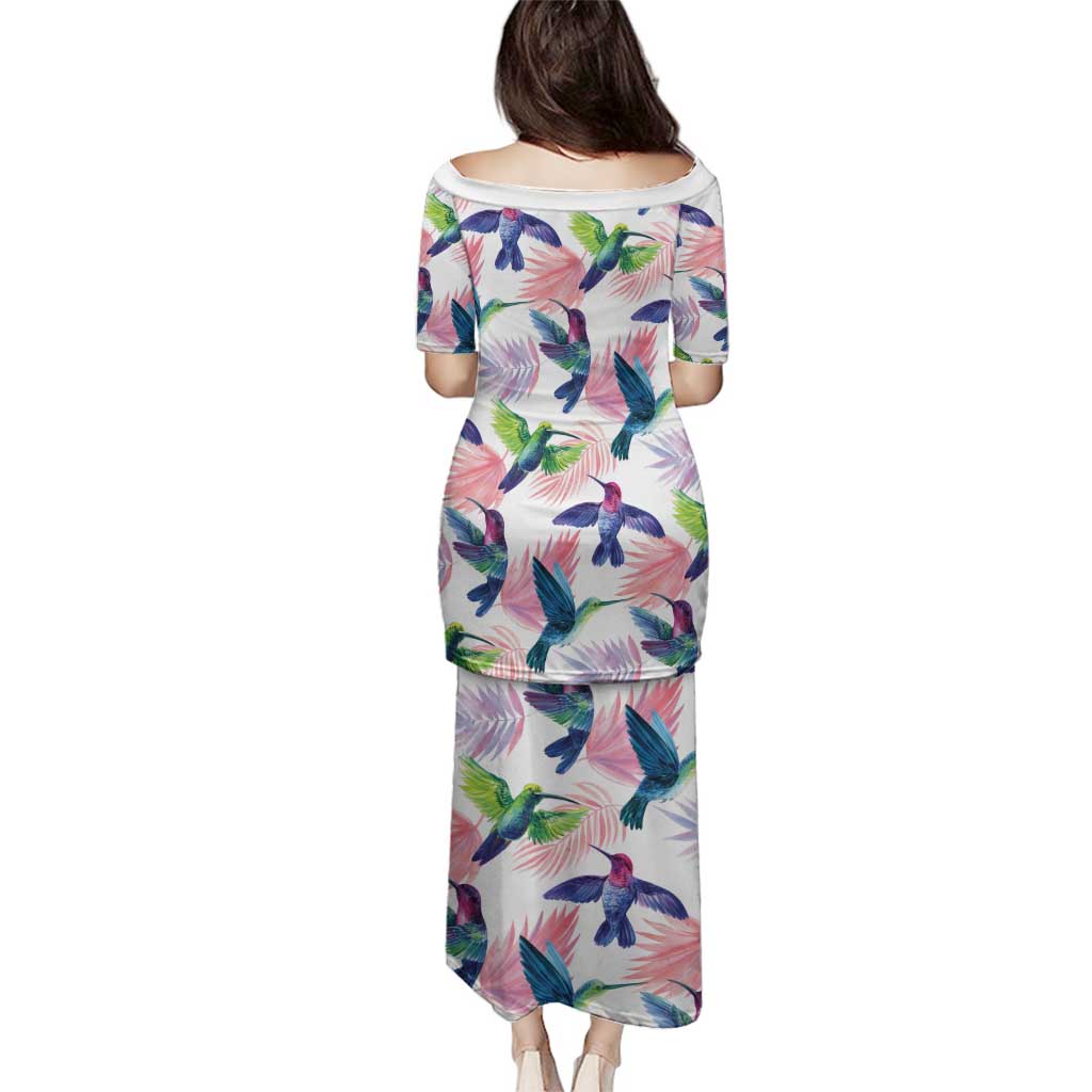 Hummingbirds Colorful Family Matching Puletasi and Hawaiian Shirt Unique Stylized - Wonder Print Shop