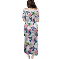 Hummingbirds Colorful Family Matching Puletasi and Hawaiian Shirt Unique Stylized - Wonder Print Shop