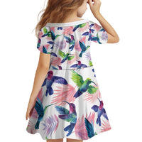 Hummingbirds Colorful Family Matching Short Sleeve Bodycon Dress and Hawaiian Shirt Unique Stylized - Wonder Print Shop