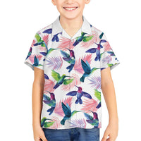 Hummingbirds Colorful Family Matching Short Sleeve Bodycon Dress and Hawaiian Shirt Unique Stylized - Wonder Print Shop