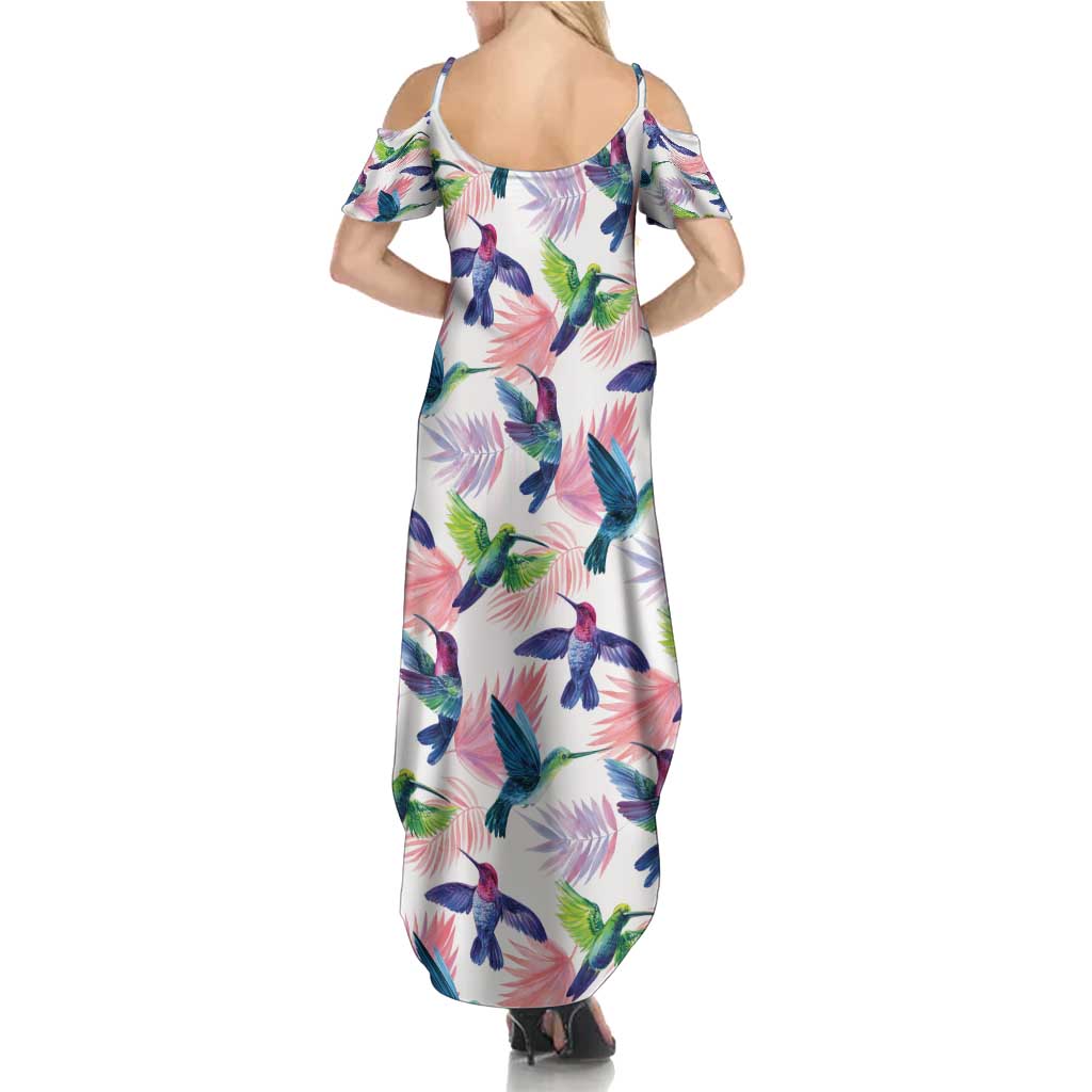 Hummingbirds Colorful Family Matching Summer Maxi Dress and Hawaiian Shirt Unique Stylized - Wonder Print Shop