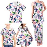 Hummingbirds Colorful Family Matching Tank Maxi Dress and Hawaiian Shirt Unique Stylized - Wonder Print Shop
