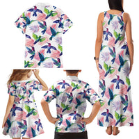 Hummingbirds Colorful Family Matching Tank Maxi Dress and Hawaiian Shirt Unique Stylized - Wonder Print Shop