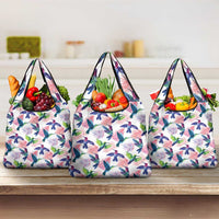 Hummingbirds Colorful Grocery Bag Unique Stylized - Wonder Print Shop
