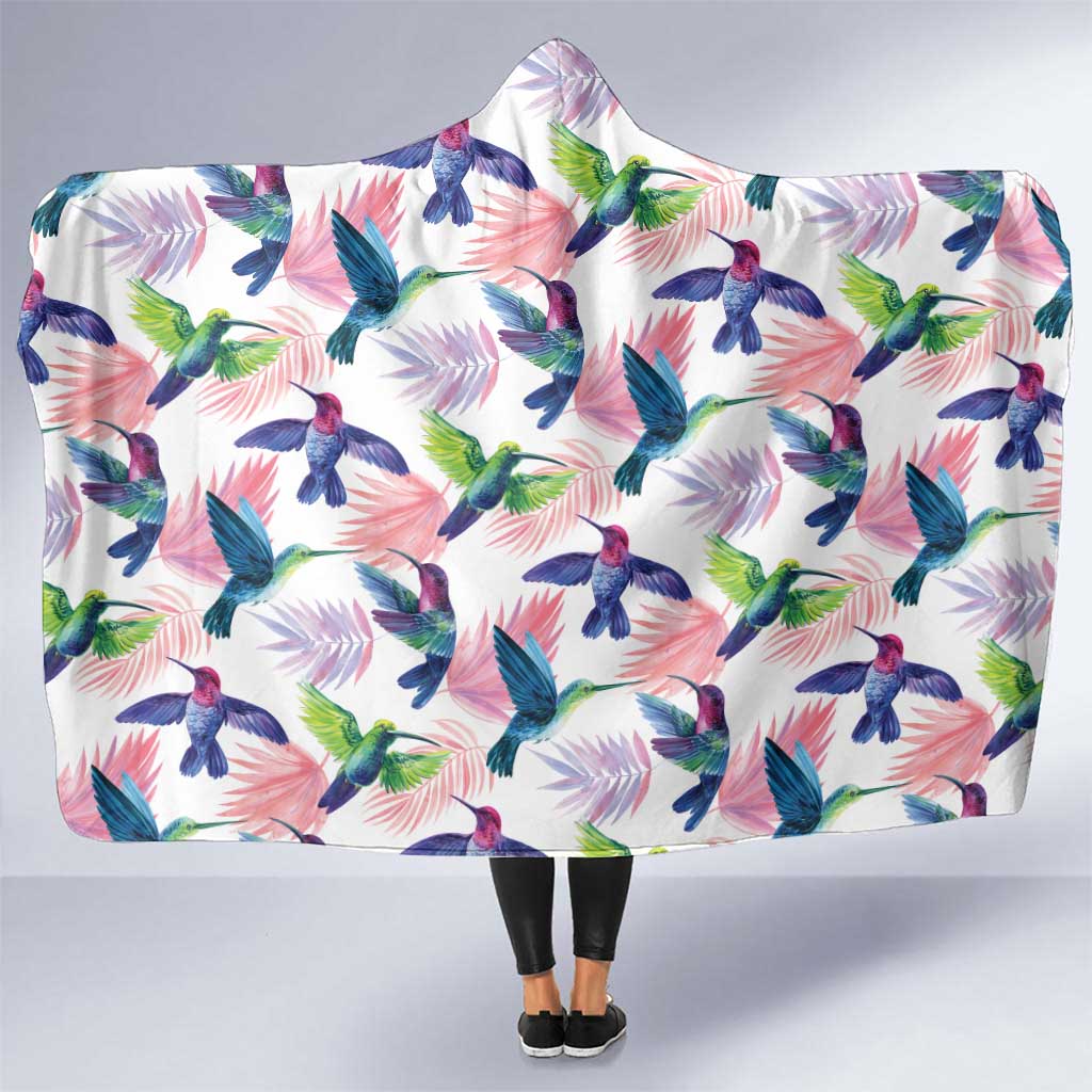 Hummingbirds Colorful Hooded Blanket Unique Stylized - Wonder Print Shop