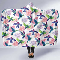 Hummingbirds Colorful Hooded Blanket Unique Stylized - Wonder Print Shop
