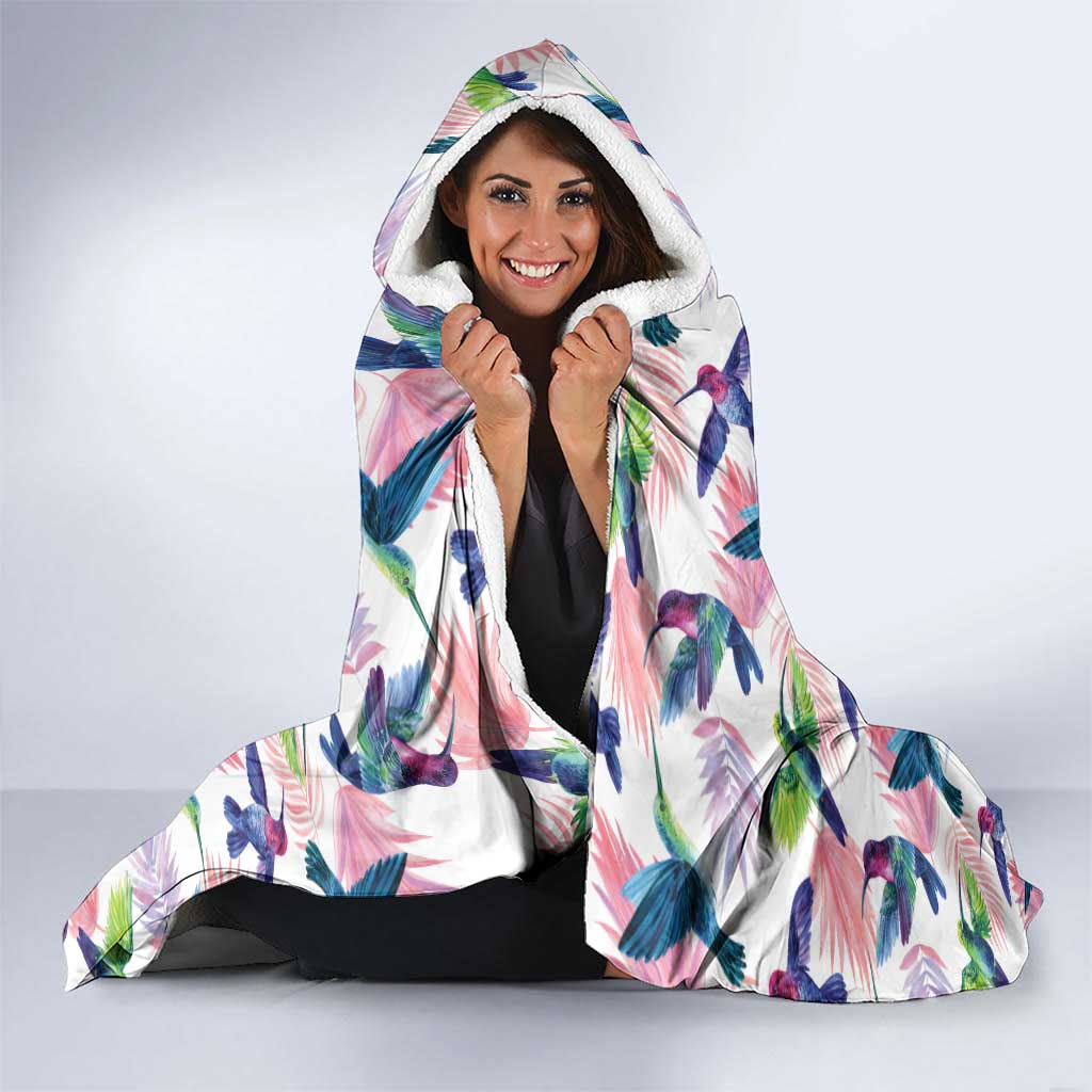 Hummingbirds Colorful Hooded Blanket Unique Stylized - Wonder Print Shop