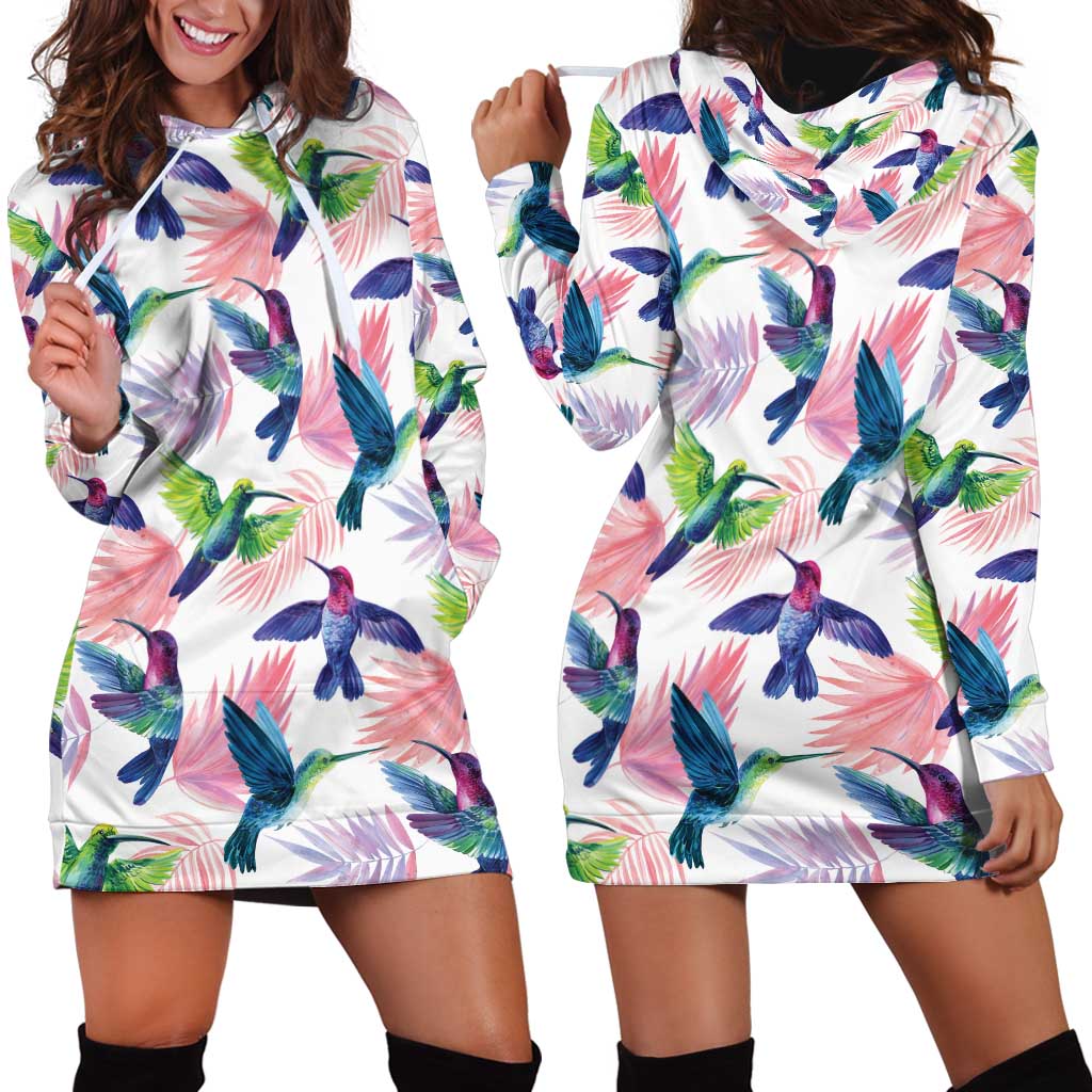 Hummingbirds Colorful Hoodie Dress Unique Stylized - Wonder Print Shop