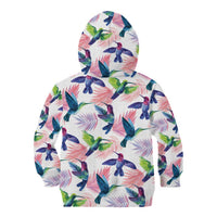 Hummingbirds Colorful Kid Hoodie Unique Stylized - Wonder Print Shop