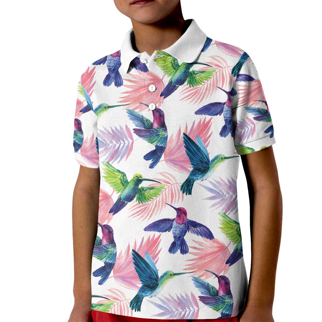 Hummingbirds Colorful Kid Polo Shirt Unique Stylized - Wonder Print Shop