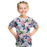 Hummingbirds Colorful Kid T Shirt Unique Stylized - Wonder Print Shop