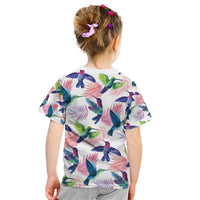 Hummingbirds Colorful Kid T Shirt Unique Stylized - Wonder Print Shop