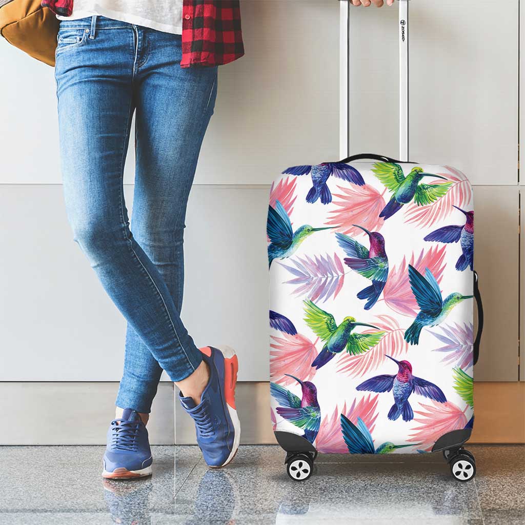Hummingbirds Colorful Luggage Cover Unique Stylized - Wonder Print Shop