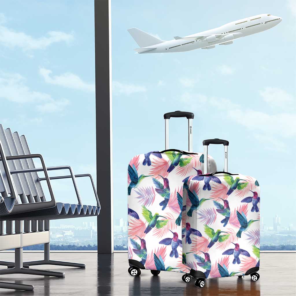 Hummingbirds Colorful Luggage Cover Unique Stylized - Wonder Print Shop
