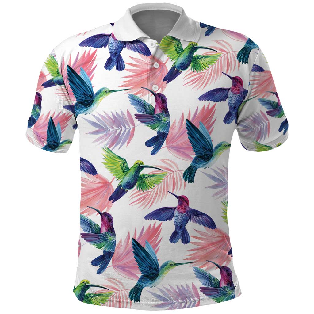 Hummingbirds Colorful Polo Shirt Unique Stylized - Wonder Print Shop