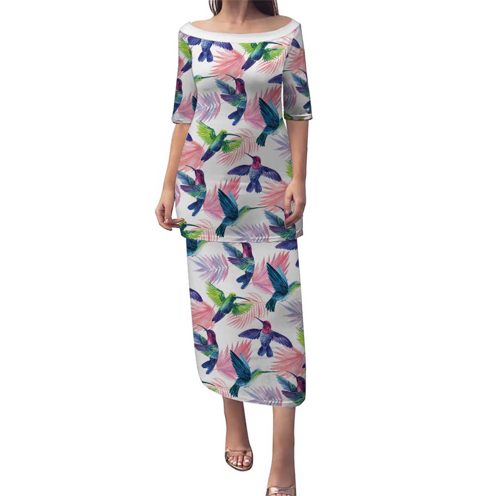 Hummingbirds Colorful Puletasi Unique Stylized - Wonder Print Shop