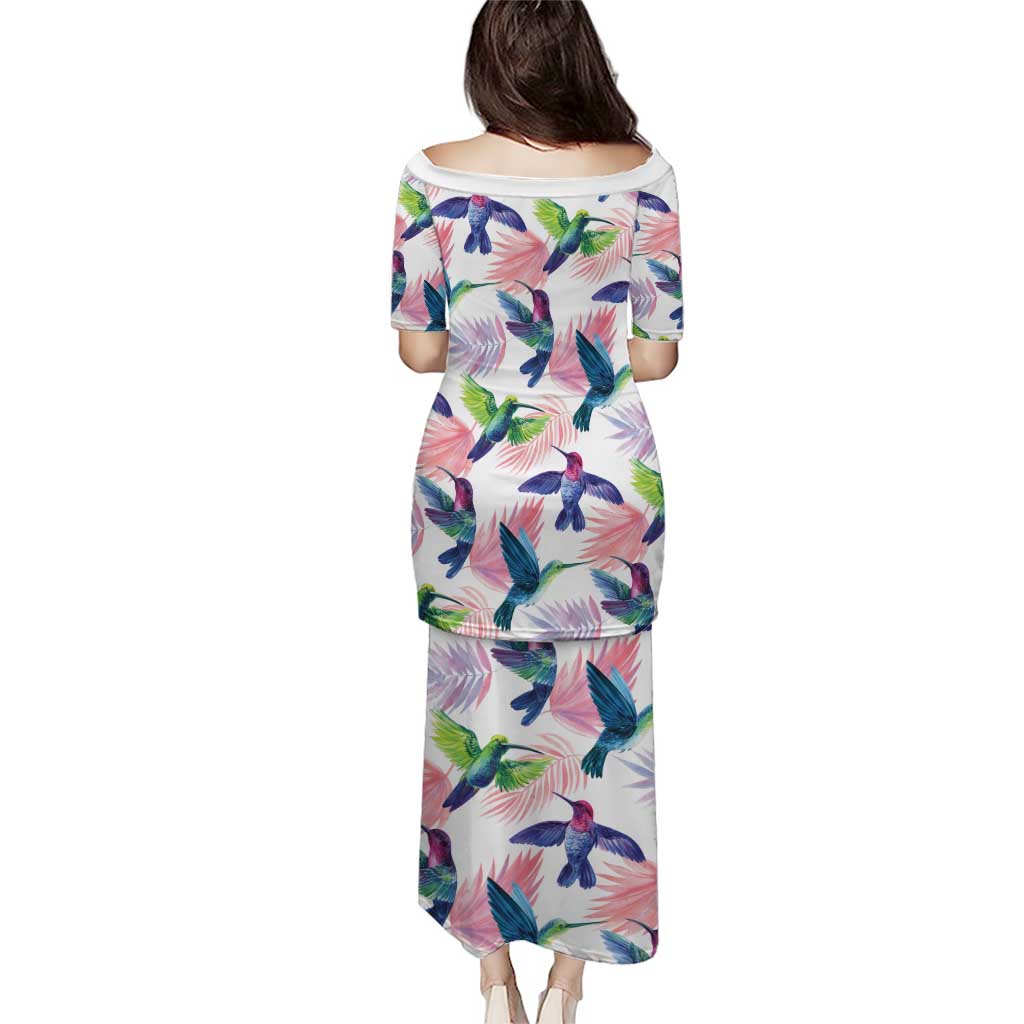 Hummingbirds Colorful Puletasi Unique Stylized - Wonder Print Shop