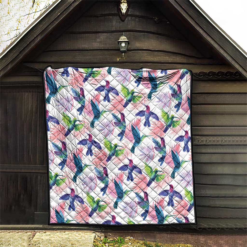 Hummingbirds Colorful Quilt Unique Stylized - Wonder Print Shop