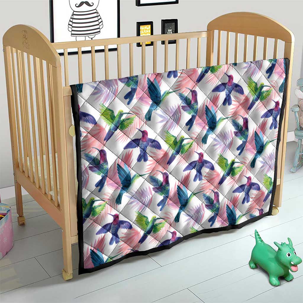 Hummingbirds Colorful Quilt Unique Stylized - Wonder Print Shop