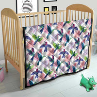 Hummingbirds Colorful Quilt Unique Stylized - Wonder Print Shop
